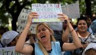 Protesta, ayer, en Buenos Aires, para exigir comida para los comedores populares.