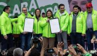 Partido Verde entrega a Clara Brugada constancia de precandidata única a la Jefatura de Gobierno de la CDMX.