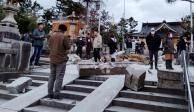 Escombros de un edificio por sismo en Japón.