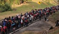 Caravana migrante se desintegra en Chiapas.