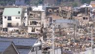 Secuelas del sismo en Wajima,  en la península de Noto, ayer.