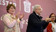 El Presidente López Obrador y la Gobernadora Delfina Gómez supervisan programas sociales en el Estado de México.