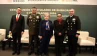 De izq. a der.: Saúl Parra, Luis Cresencio Sandoval, Alicia Bárcena, Rosa Icela Rodríguez y Carlos Eduardo L’Eglise, ayer.