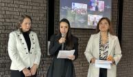 De izq. a Der.: Mary Carmen Cabrera Cisneros, Alicia Barajas Castañeda y Betsy Eslava Altamirano, de la Asociación Mexicana de Franquicias, ayer.