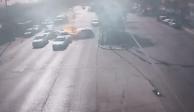 Accidente en Escobedo. VIDEO revela cómo ocurrió el choque que provocó un incendio en Nuevo León.