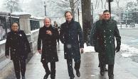 Rosa Icela Rodríguez, Rafael Ojeda, Esteban Moctezuma y Luis Cresencio Sandoval, ayer, en Washington.