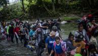 Migrantes cruzando la Selva del Darién
