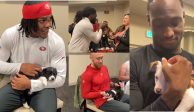 Jugadores de San Francisco 49ers toman terrapia con perritos