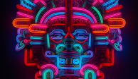 Mascaron de TeKnochtitlán, imagen generada con IA.