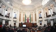 La sesión del pleno del Congreso capitalino, ayer, antes de la salida de los diputados de Morena.