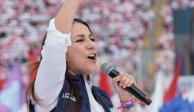 Libia garcía, ayer, en el estadio Sergio León Chávez, de Irapuato.