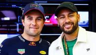 Checo Pérez y Neymar en el Gran Premio de Bahréin de F1
