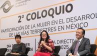 La titular de la Unidad de Administración y Finanzas (TUAF), Eréndira Valdivia Carrillo, intervino en el 2º. Coloquio: Participación de la Mujer en el Desarrollo de las Vías Terrestres en México