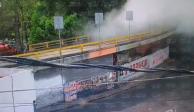 Se registra incendio en bajo puente de Lago Gascasónica en la Miguel Hidalgo, CDMX