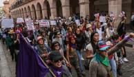 Mujeres en Zacatecas marchan para exigir renuncia de funcionarios por represión del 8M.