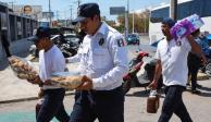 Policias protestan en Campeche para exigir la destitución de la actual titular de la SPSC.