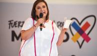 Xóchitl Gálvez, candidata a la Presidencia de la República por FCM en su gira por Campeche, ayer.