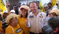 Taboada visitó un mercado de la alcaldía Gustavo A. Madero, ayer.