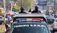 Elementos policiales en Huixquilucan.