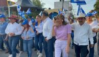 Lorena Beaurregard, candidata a la  gobernación de Tabasco por el PAN, en Macuspana el 23 de marzo.