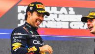 Checo Pérez celebra su podio en el GP de Japón de F1 2024