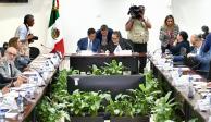 Reunión de de Jorge Romero, presidente de la Jucopo, con Guadalupe Taddei, presidenta del INE, ayer