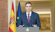 El líder español, ayer, al dar un mensaje a la nación.