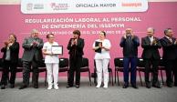 Delfina Gómez entrega 100 plazas a personal de enfermería del ISSEMyM.