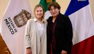 Delfina Gómez se reúne con embajadora de Francia en México.