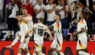 Seleccionados teutones celebran un gol en  la Allianz Arena.