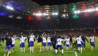 Jugadores de Francia celebran el pase a semifinales.