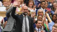 El entrenador español de futbol, Pep Guardiola, asistió a la final varonil de Wimbledon 2024.