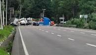 Este martes se registró un fuerte accidente en la carretera México-Toluca.