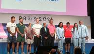 Los nadadores en conferencia de prensa en los Juegos Olímpicos de París 2024.