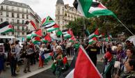 Manifestantes propalestinos rechazaron la participación de Israel en París, el martes.