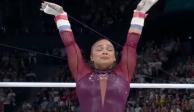 Natalia Escalera llora al terminar su rutina en los Juegos Olímpicos París 2024