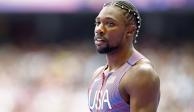 Noah Lyles en su heat eliminatorio de los Juegos Olímpicos París 2024