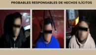 Los detenidos fueron identificados como José “N” de 40 años, Alexis “N” de 27, Leonardo “N” de 20 y un adolescente de 17 años.