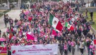 Protesta en defensa de la democracia, por parte de la Marea Rosa, en febrero pasado, en Monterrey.