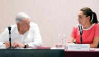 Andrés Manuel López Obrador y la virtual Presidenta electa, ayer en Chihuahua.