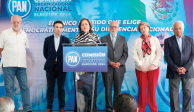 Integrantes de la Comisión Organizadora Nacional del PAN, ayer en conferencia.