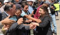 Clara Brugada, durante su gira de agradecimiento en la alcaldía Tlalpan.