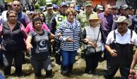 Delfina Gómez, ayer, en Chalco.