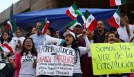 Protesta, ayer afuera de la sede del Poder Judicial, en la Ciudad  de México.