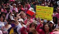 Simpatizantes de la Marea Rosa han llevado a cabo protestas en contra de la sobrerrepresentación de Morena.