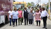 Delfina Gómez supervisa obras del Colector en Chalco para acabar con inundaciones.