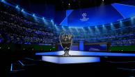 El trofeo de la Champions League en el sorteo de la fase de liga que se celebró en Mónaco.