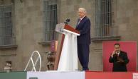 Andrés Manuel López Obrador este domingo en el Zócalo.