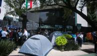 Protesta de este jueves en la sede del Senado.