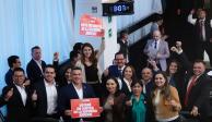 La bancada del PRI en el Senado, ayer en la sede de la Antigua Casona de Xicoténcatl.